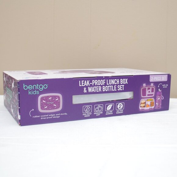 Bentgo Plastic Purple Unicorn Lunch Box with Water Bottle - Picture 3 of 6